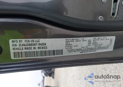 2022 Jeep Compass Altitude 4X4 from USA, damaged, VIN 3C4NJDBBXNT194359